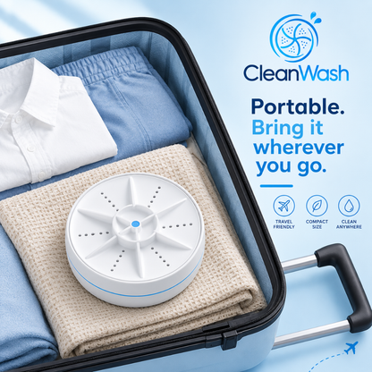 CleanWash™ Portable Ultrasonic Washer for Dishes & Laundry